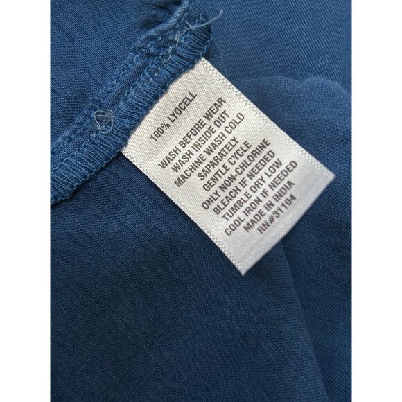 Wonderly Women Sleeveless Button Up Dress 1X Blue Lightweight Tunic Pockets 1810 - Picture 6 of 6